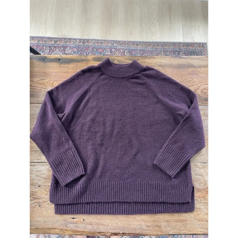 Nine West Mock Neck Sweater 0X Plum NWT